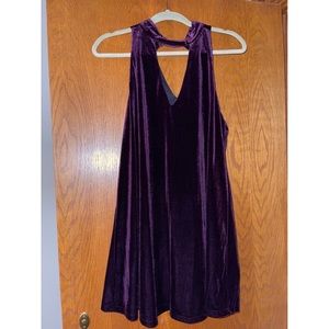Plum Purple Velvet Swing Party Dress